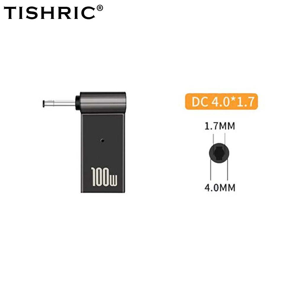 PD 100W Laptop Power Charger Supply Adapter 5A 20V Connector Female Type-C To DC Male Jack Plug Converter For Lenovo/HP/DELL