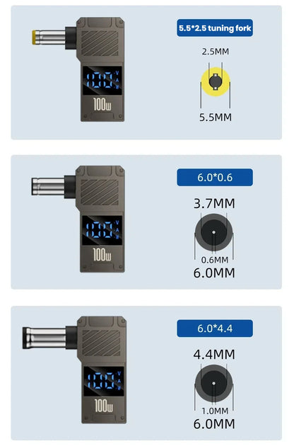 PD 100W Laptop Power Charger Supply Adapter 5A 20V Connector Female Type-C To DC Male Jack Plug Converter For Lenovo/HP/DELL
