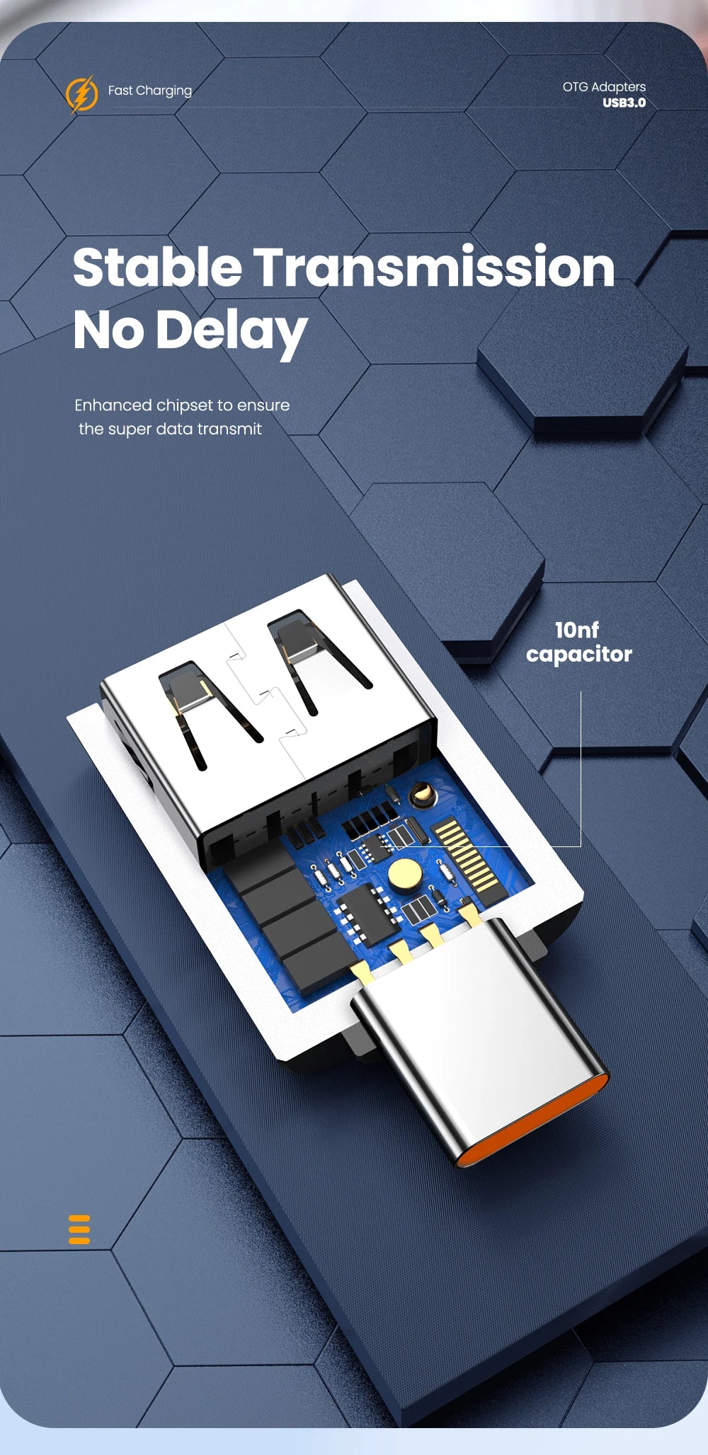 10A OTG USB 3.0 To Type C Adapter USB Female To Type c Male Fast Charging adadpter OTG USB C For Xiaomi Samsung Laptop PC