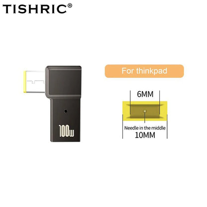 PD 100W Laptop Power Charger Supply Adapter 5A 20V Connector Female Type-C To DC Male Jack Plug Converter For Lenovo/HP/DELL
