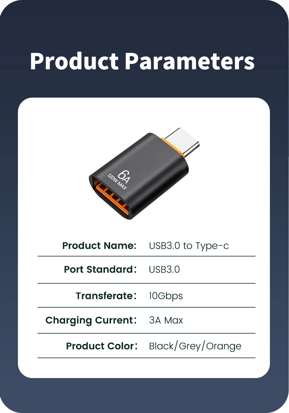 10A OTG USB 3.0 To Type C Adapter USB Female To Type c Male Fast Charging adadpter OTG USB C For Xiaomi Samsung Laptop PC