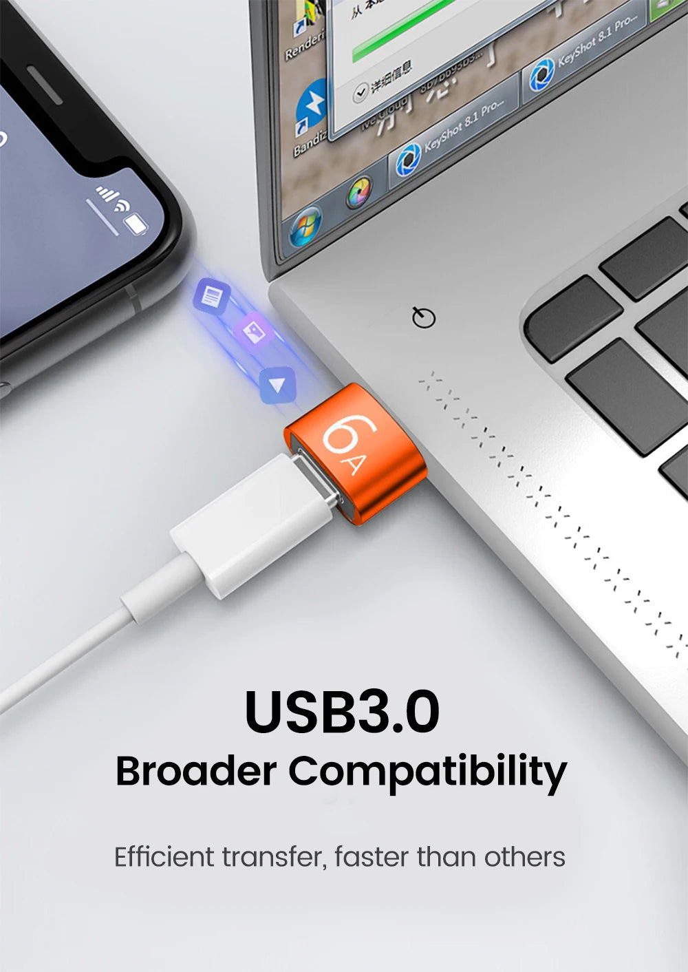 10A OTG USB 3.0 To Type C Adapter USB Female To Type c Male Fast Charging adadpter OTG USB C For Xiaomi Samsung Laptop PC