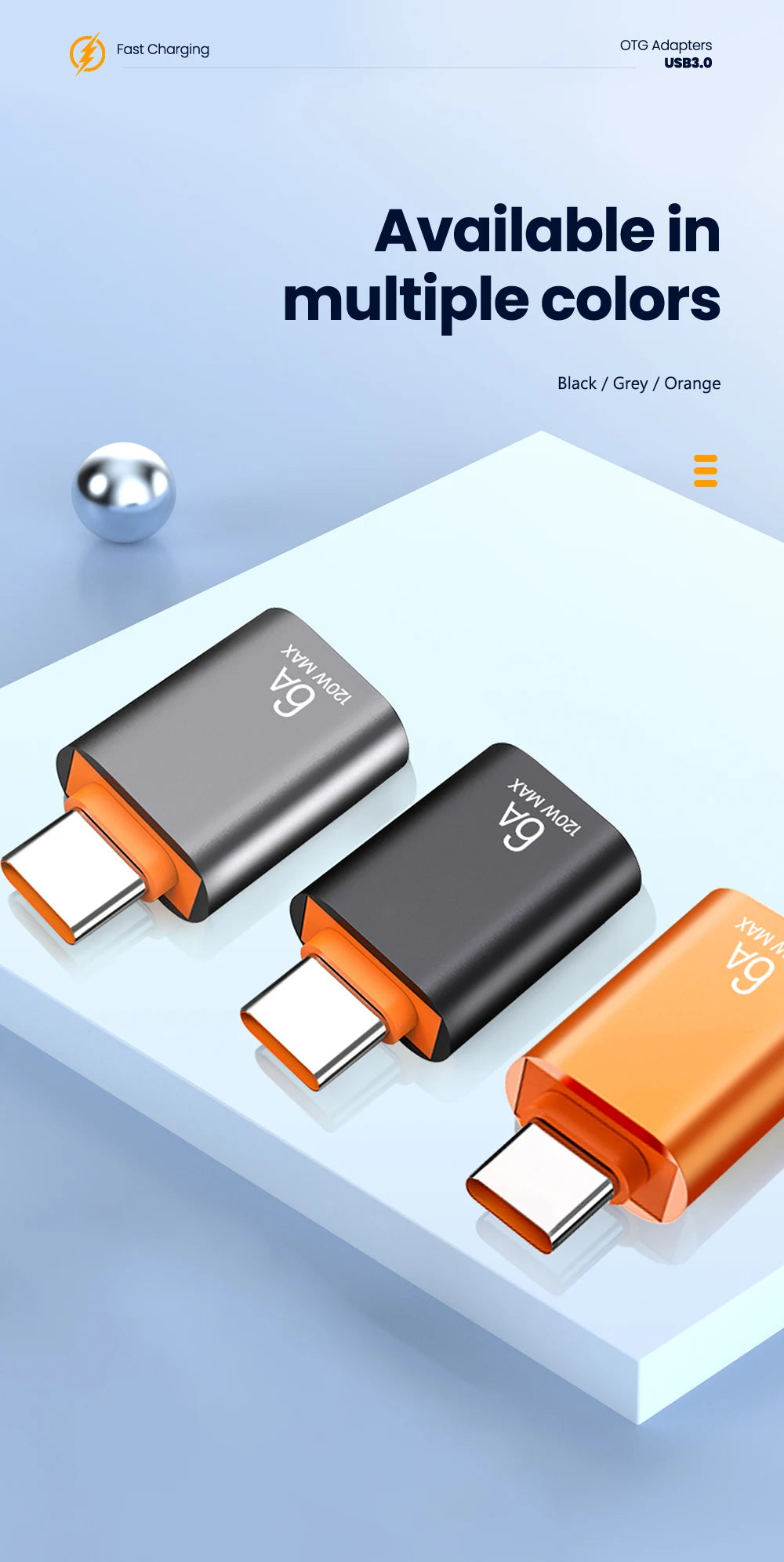 10A OTG USB 3.0 To Type C Adapter USB Female To Type c Male Fast Charging adadpter OTG USB C For Xiaomi Samsung Laptop PC