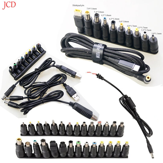 Universal Plug DC Power 5.5x2.1mm2.5mm DC head Jack Charger to Plug Power Adapter for Notebook Laptop Square size Type-c USB