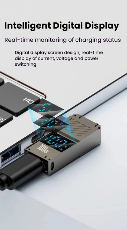 PD 100W Laptop Power Charger Supply Adapter 5A 20V Connector Female Type-C To DC Male Jack Plug Converter For Lenovo/HP/DELL