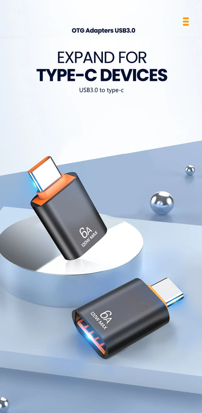 10A OTG USB 3.0 To Type C Adapter USB Female To Type c Male Fast Charging adadpter OTG USB C For Xiaomi Samsung Laptop PC