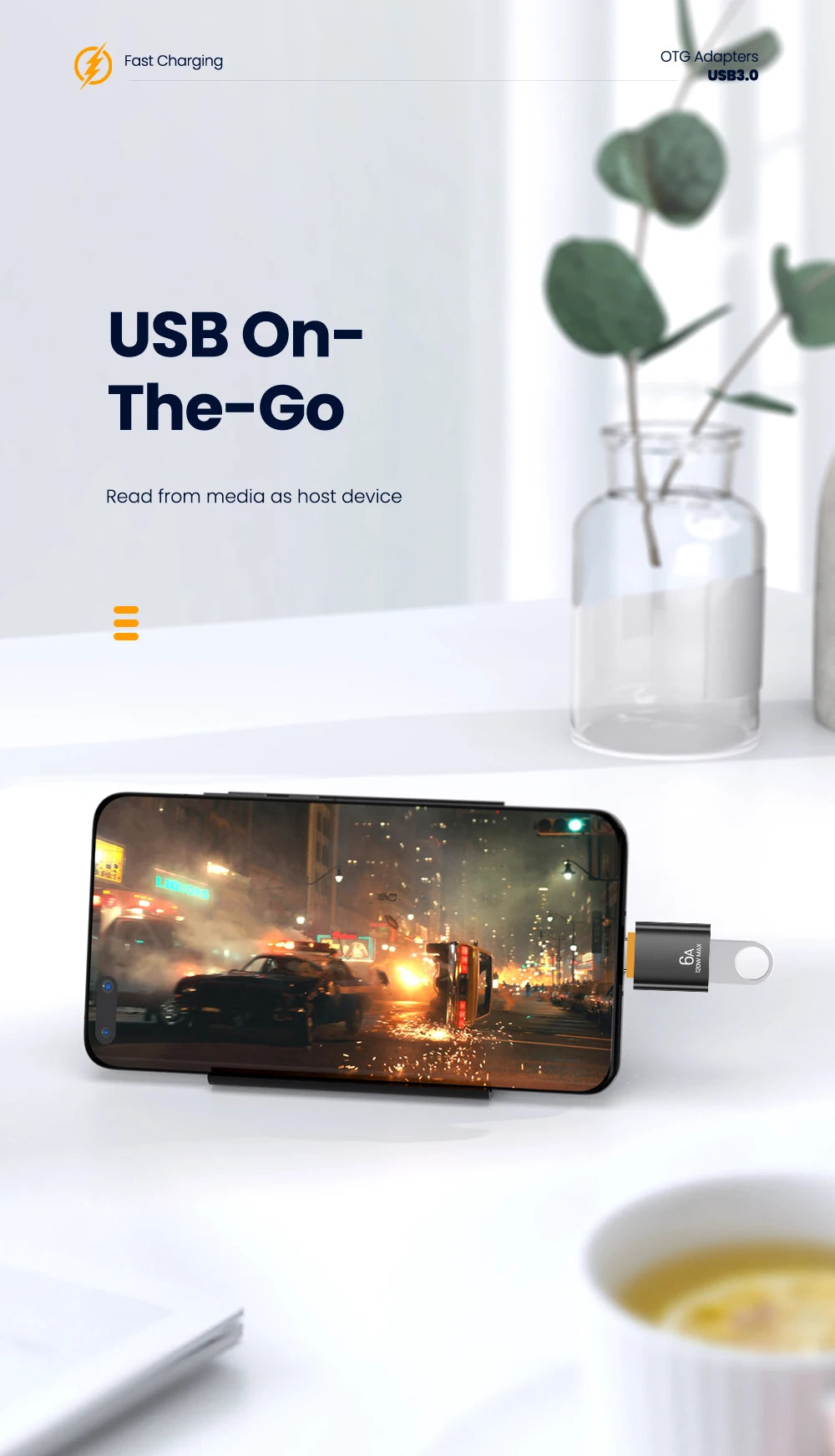 10A OTG USB 3.0 To Type C Adapter USB Female To Type c Male Fast Charging adadpter OTG USB C For Xiaomi Samsung Laptop PC