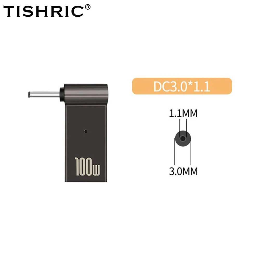 PD 100W Laptop Power Charger Supply Adapter 5A 20V Connector Female Type-C To DC Male Jack Plug Converter For Lenovo/HP/DELL